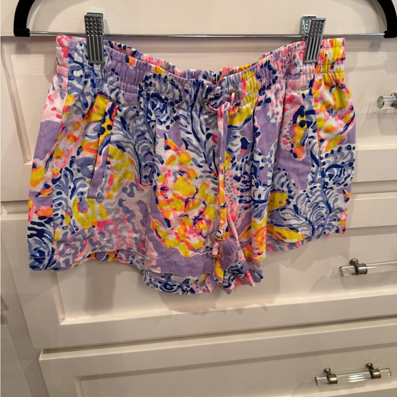 Lilly Pulitzer Pants - Lilly Pulitzer Pastel Floral Drawstring Shorts in Pink, Yellow & Blue